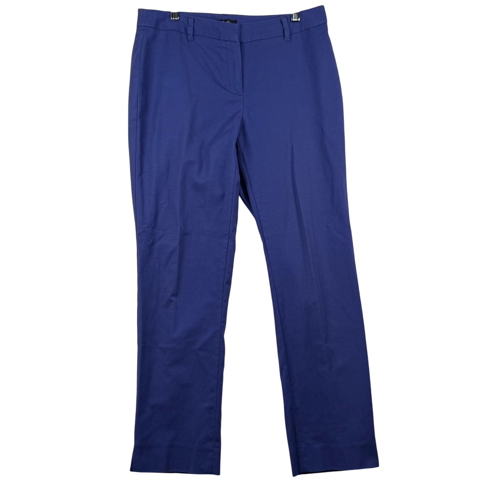 Rafaella‎ Womens 6 Dress Pants Blue Straight Leg Stretch Cotton Workwear Preppy